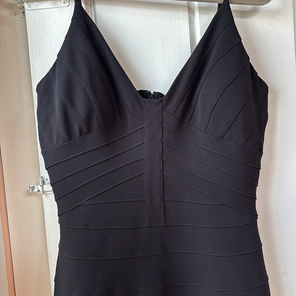 Maxandcleo Black Straight Spaghetti Strap Dress Size 12 New With Tags Reg 148.00 - Picture 4 of 5